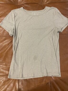 Classic Ribbed Short Sleeve Tee in Tan